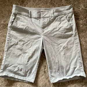 Loft women’s light blue/light grey shorts, size  12, 4 pockets, belt loops.